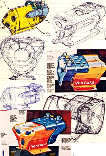 Concept sketches for the Flowduct Ventura